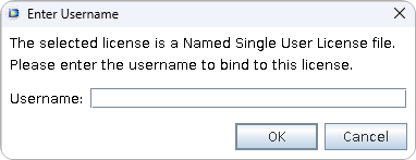 A prompt window titled Enter Username.