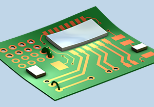 Zoomed-in view of a semiconductor model.