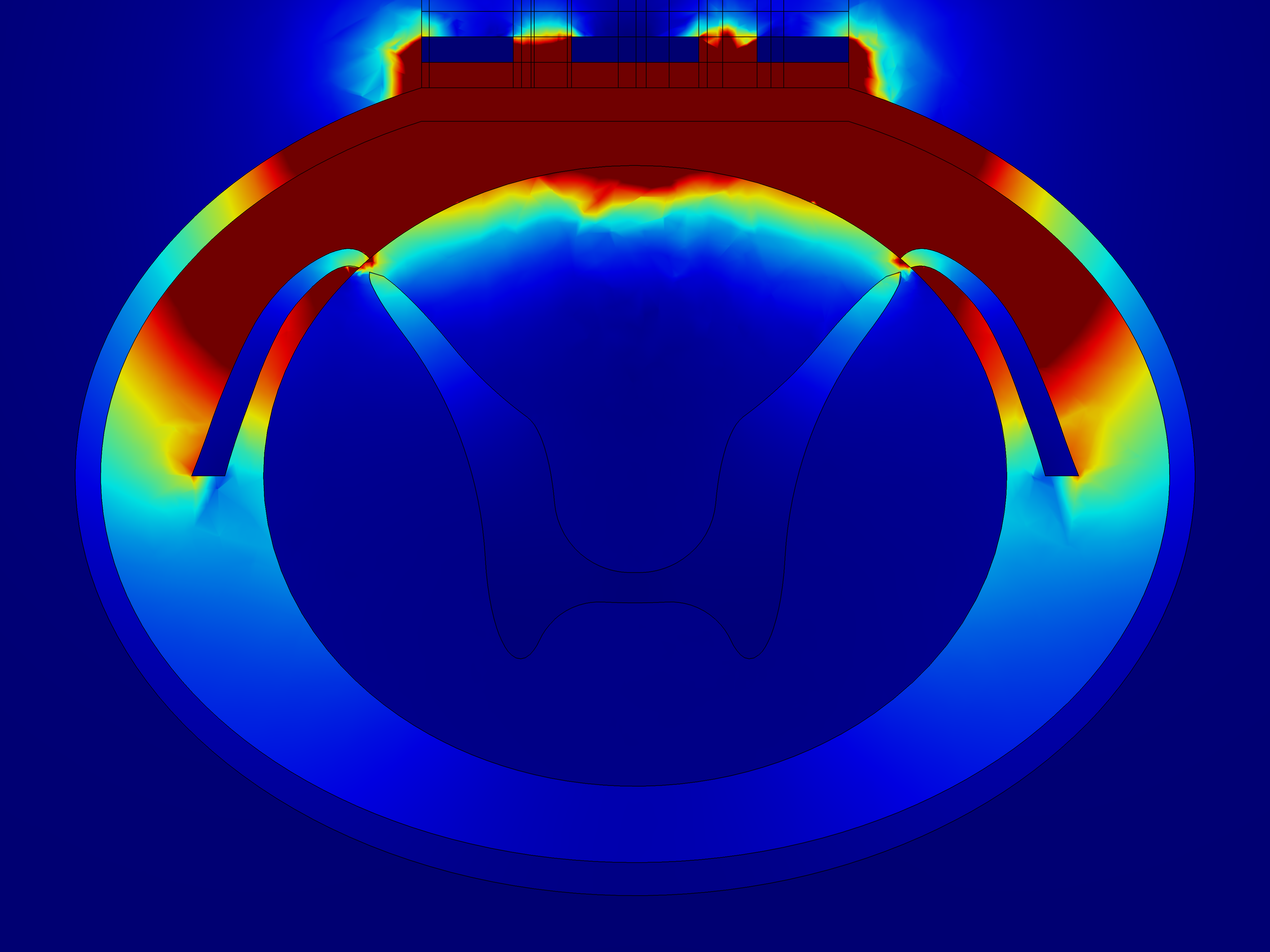 Control slice current density norm xz view, COMSOL Multiphysics