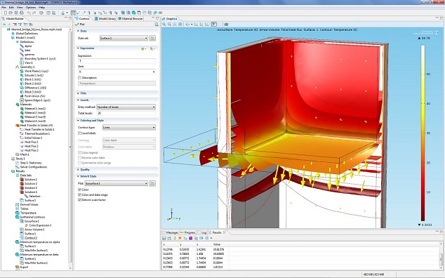 用Comsol Multiphysics版本4.3建模的热桥。