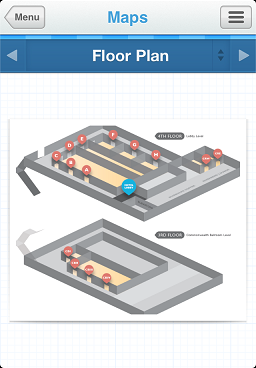 Maps section showing venue floor plan for COMSOL Conference Boston 2012