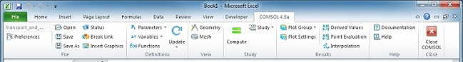 LiveLink for Excel toolbar