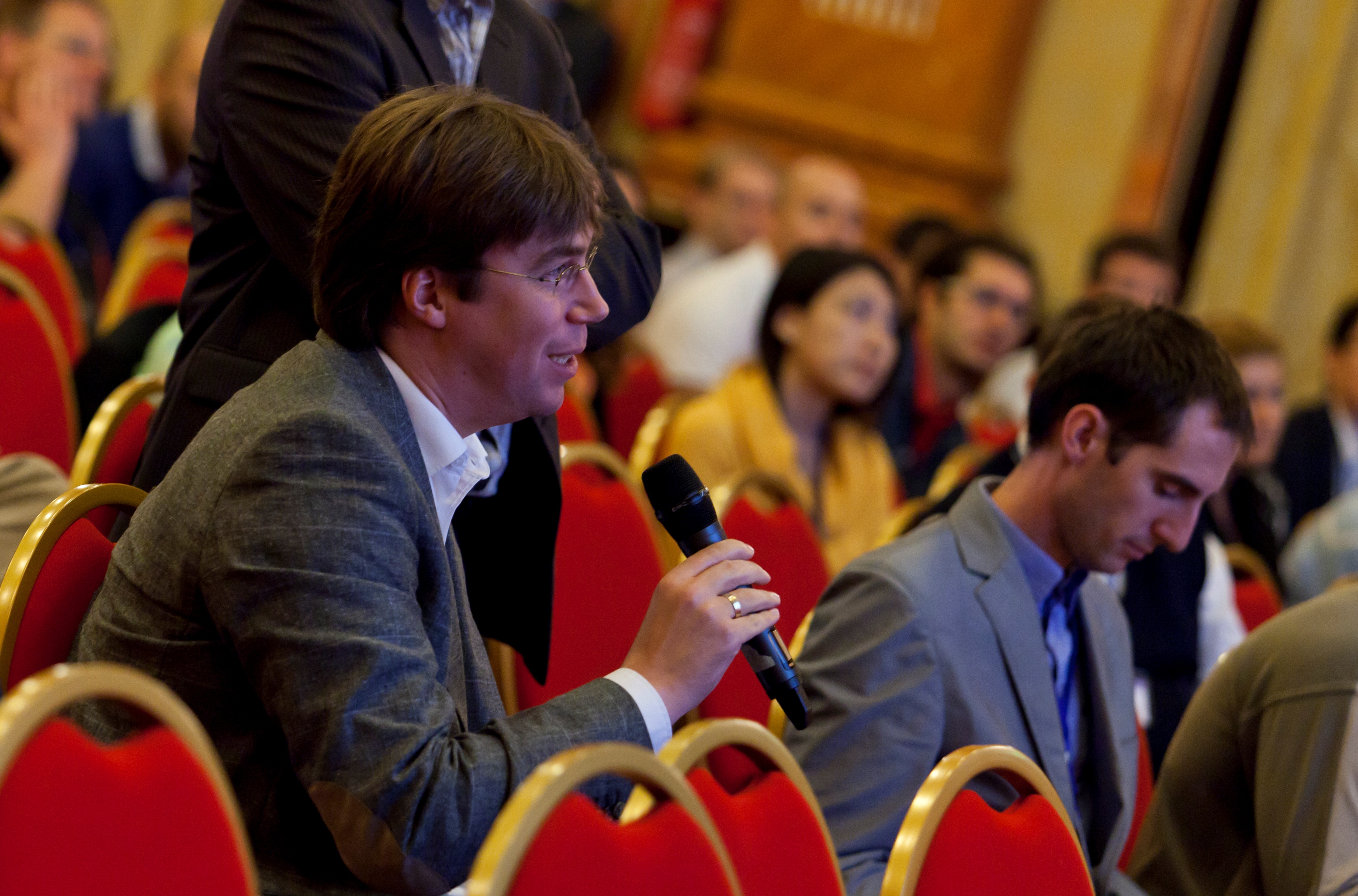 Audience member asking question