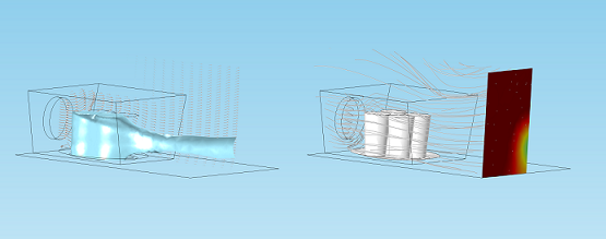 Modeling a homemade air conditioner: Isosurface and outlet temperature distribution