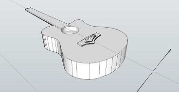 CAD image of CFRP acoustic guitar