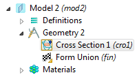Adding a Cross Section in COMSOL Multiphysics 4.3b