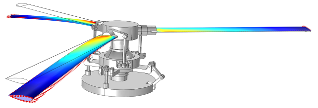 Helicopter swashplate created with COMSOL Multiphysics 4.3b