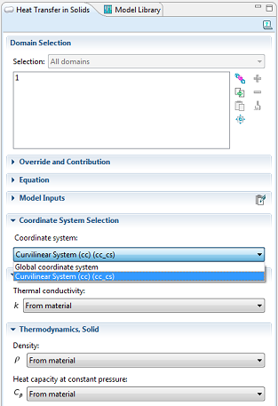 Reference to the computed curvilinear coordinates