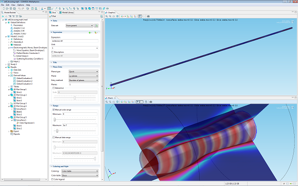 Wave Optics: Self-focusing laser beam simulation