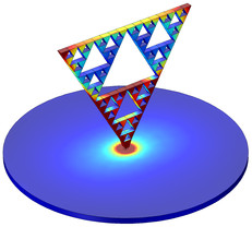 Model of a Sierpinski fractal monopole antenna