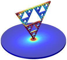 مدل آنتن تک قطبی فراکتال Sierpinski