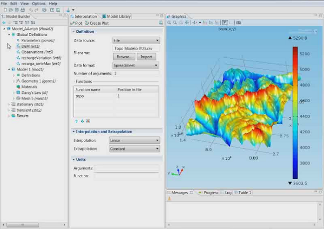 Imported surface topography used in the webinar demo