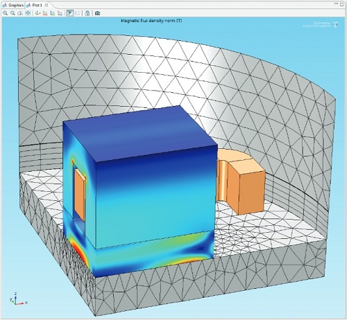Transient 3D simulation of a recloser simulated using COMSOL Multiphysics