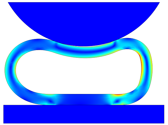 Compression of air enclosed in a soft rubber seal