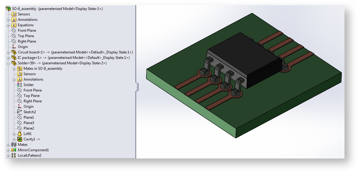 CAD model of a Small Outline Integrated Circuit