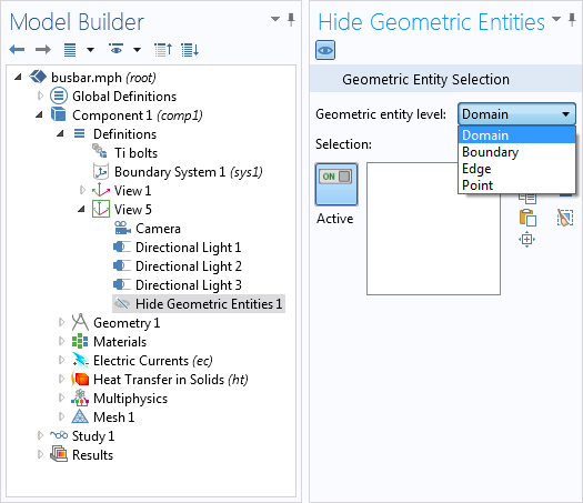 Screenshot showing the Hide Geometic 