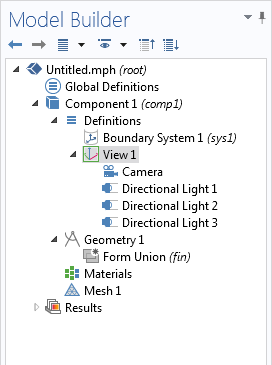 Screenshot of the View node in the Model Builder 