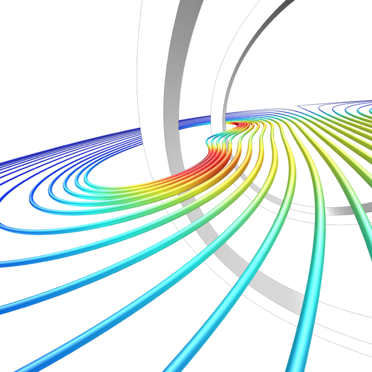 An alternate view of the Helmholtz coil results in COMSOL Multiphysics.