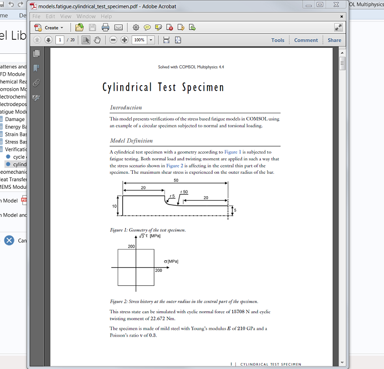 تصویری از یک PDF با دستورالعمل های گام به گام در مورد نحوه ساخت مدل ها در COMSOL Multiphysics