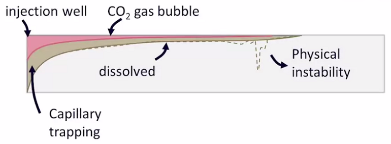 Diagram depicting carbon dioxide sequestration