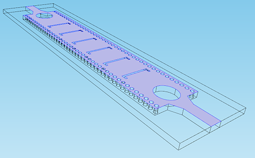 Screenshot of the boundary of the copper microstrip selected