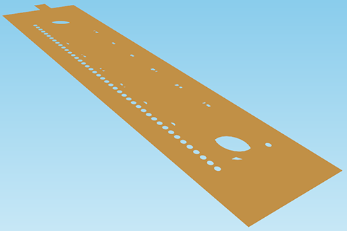 Geometry of the copper microstrip with added color