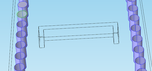 Close-up showing how to deselect the via holes