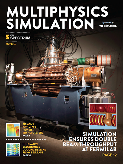 Cover of the 2014 edition of IEEE Spectrum Multiphysics Simulation insert