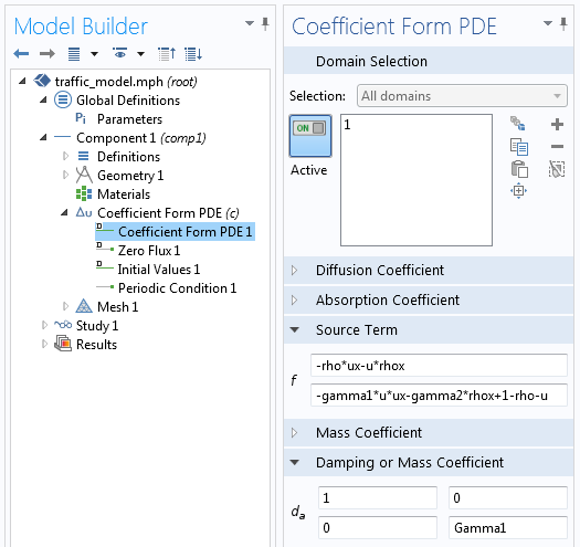 Graphical user interface for traffic modeling.