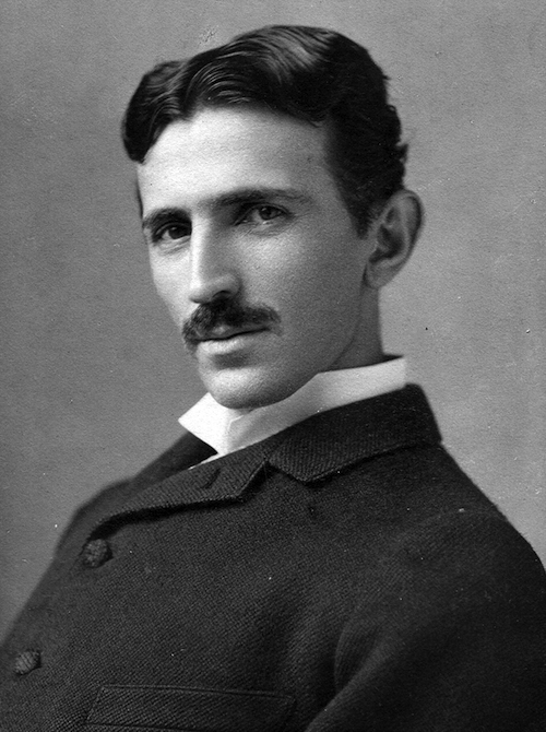 Portrait photo of Nikola Tesla, circa 1890