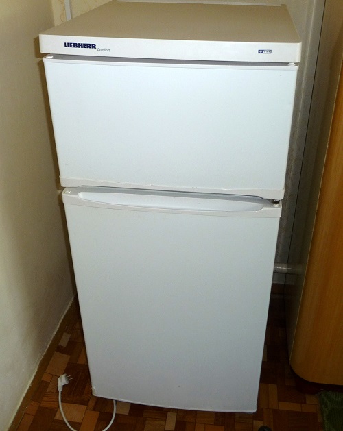 Image of a household refrigerator, which may one day be replaced within magnetic cooling technology.