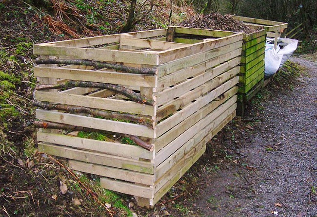 An image of a homemade bin for composting.