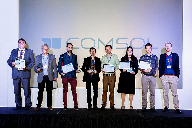 Photo featuring award winners at the COMSOL Conference 2014 Cambridge.