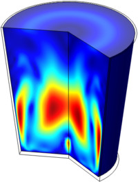 Model depicting free convection in a glass of water.