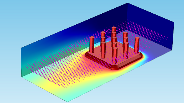 Heat sink after more arrows in the in-plane directions are added.