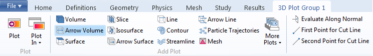 Adding an Arrow Volume plot in the Ribbon.