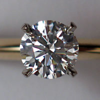 A brilliant cut diamond ring.