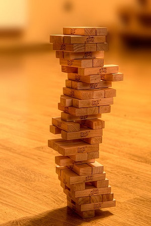 A JENGA tower.