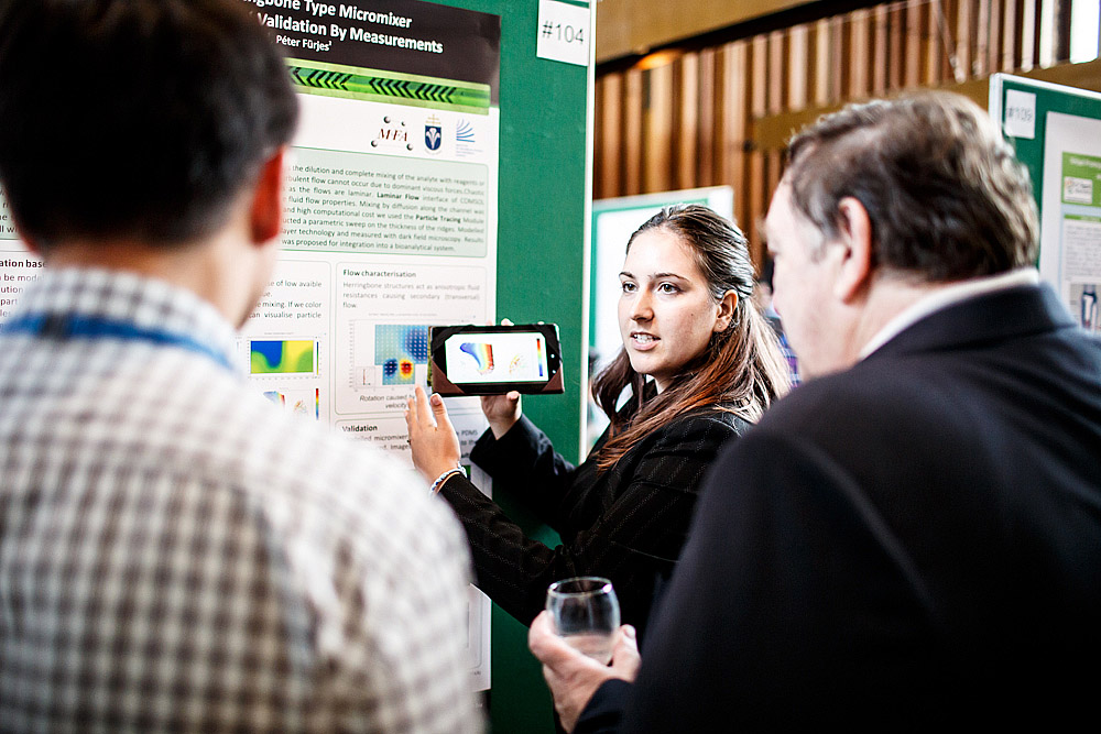 A photo of the poster session at the COMSOL Conference.