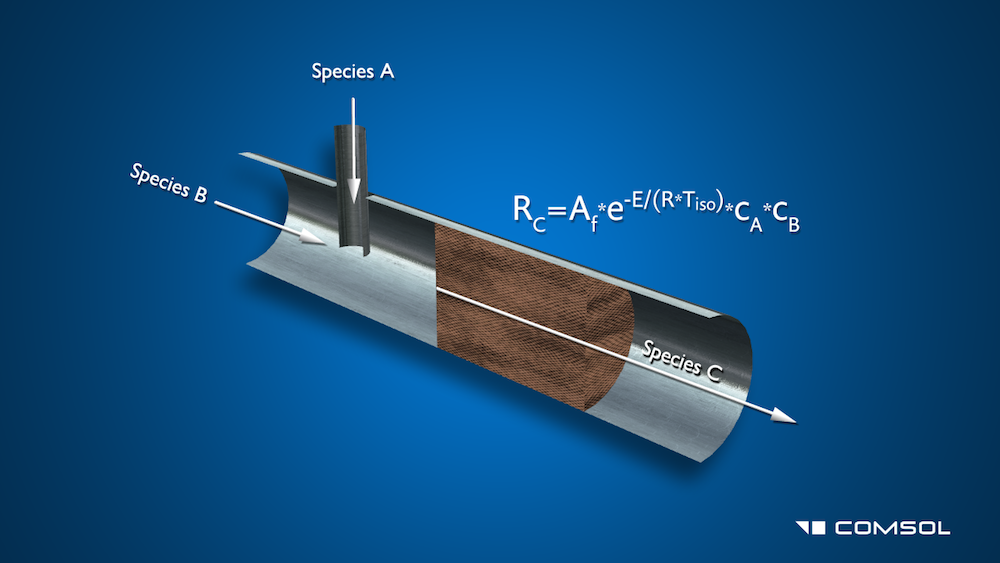 Model highlighting reacting flow in porous media.