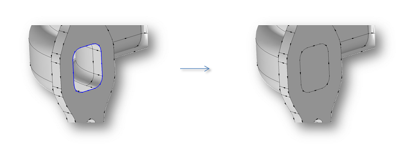 ایجاد دامنه جدید با ابزار Cap Faces.