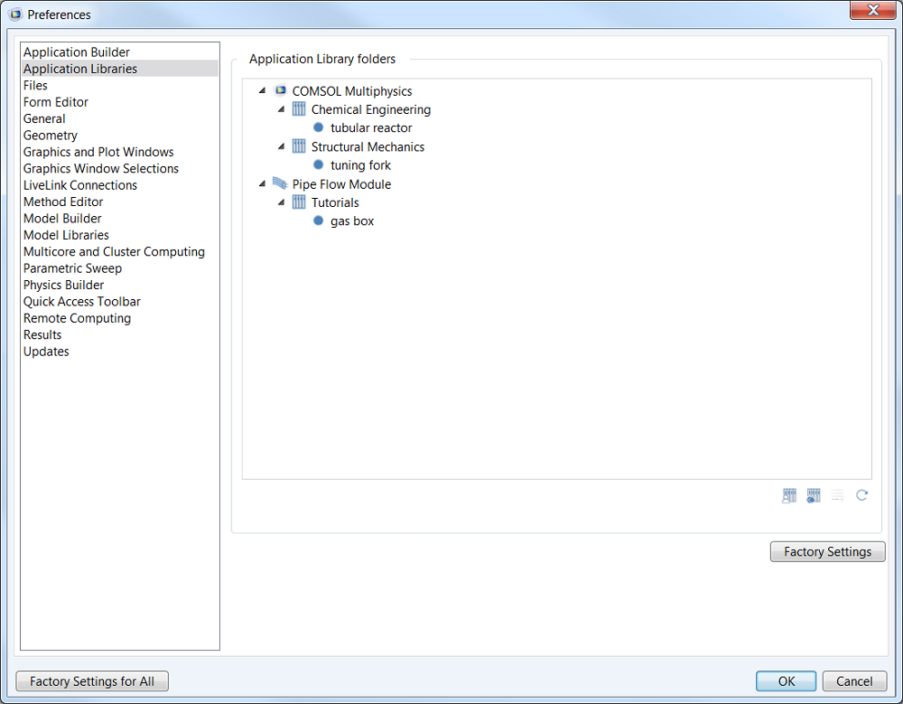 Adding your own Application Library with COMSOL Multiphysics version 5.0.