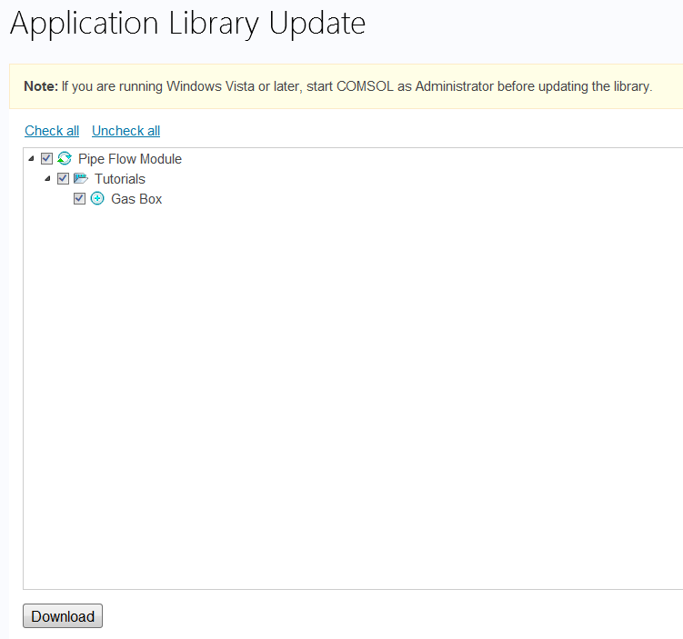 Application Library update.