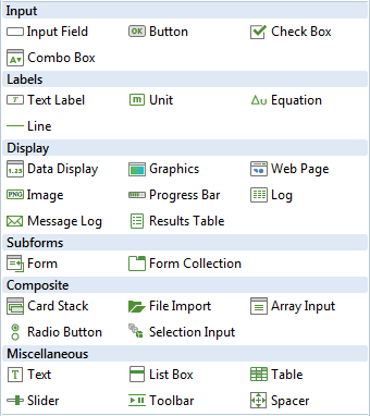 A collection of form components in the app's user interface.