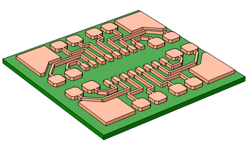 A photo depicting the etching of the thin seed layer, which isolates the plated copper wires.