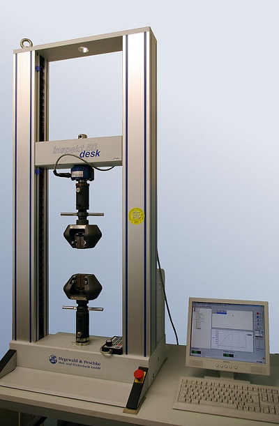 A photo of tensile testing equipment.