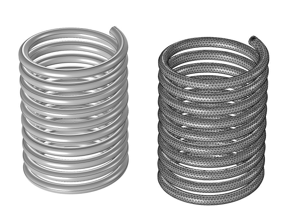 Meshing a ten-turn helix primitive.