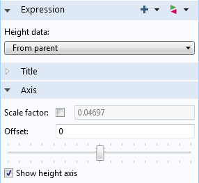 The height expression parent settings of our model.