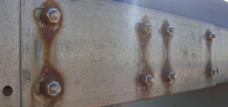 The effects of galvanic corrosion are pictured here.