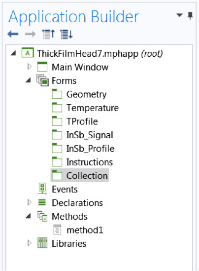 A screenshot of the application tree.